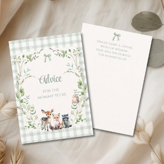 Carte D'accompagnement Conseils pour maman à venir pour une Baby Shower W