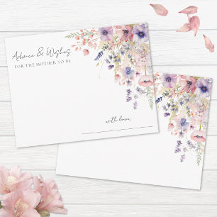 Carte D'accompagnement Conseils pour une Baby Shower aux fleurs sauvages