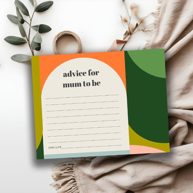 Carte D'accompagnement Conseils Super d'arche rétro pour le Baby shower m (Créateur téléchargé)