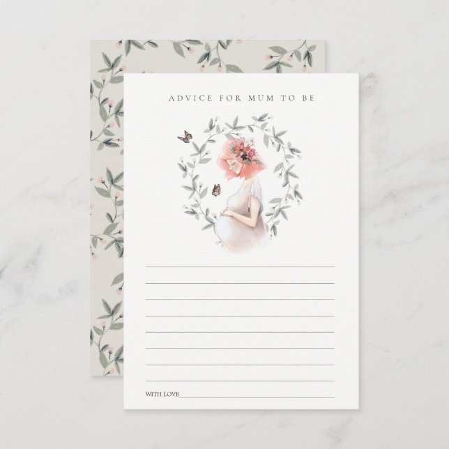 Carte D'accompagnement Conseils sur le feuillage des femmes pour le Baby  (Devant / Derrière)