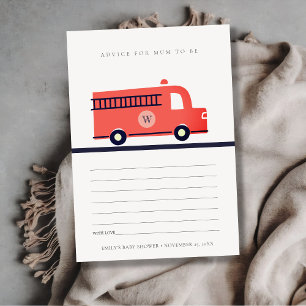 Carte D'accompagnement Conseils sur le moteur de camion de feu rouge pour