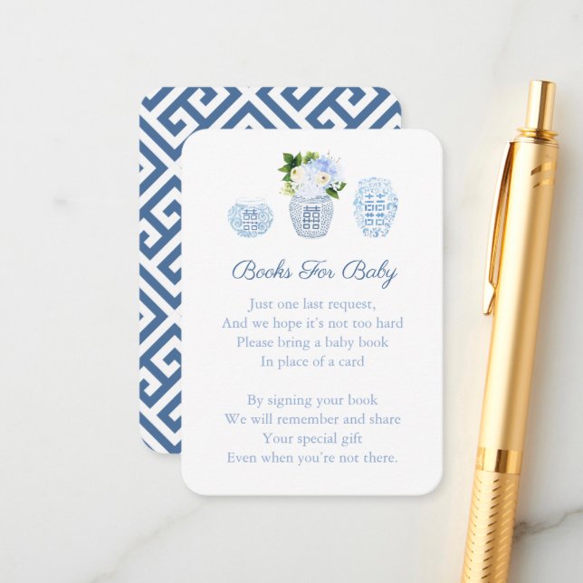 Carte D'accompagnement Construire la bibliothèque pour bébés Chinoiserie  (Devant/Arrière en situation)