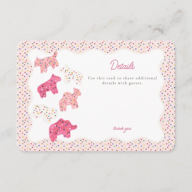 Carte D'accompagnement Cookies animaux givrés rose Détails Insérer (Devant)