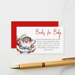 Carte D'accompagnement Cookies et cacao hiver demande de carnet de Noël