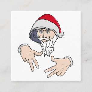 Carte D'accompagnement Cool Gangsta Hip hop Rap de la main Père Noël