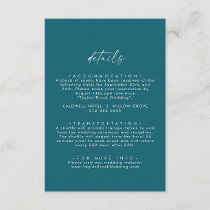 Carte D'accompagnement Coordonnée aquarelle moderne Détail de mariage s
