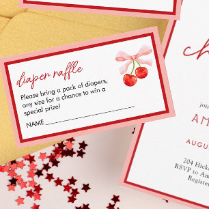 Carte D'accompagnement Coquette Baby shower de cerisier Raffin de couche