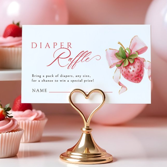 Carte D'accompagnement Coquette Baby shower fraise Raffin de couche (Créateur téléchargé)