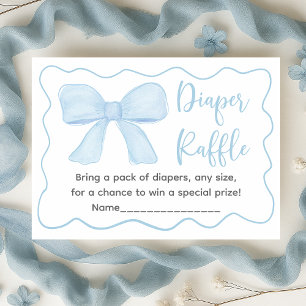 Carte D'accompagnement Coquette Blue Bow Baby shower Déchets Raffin
