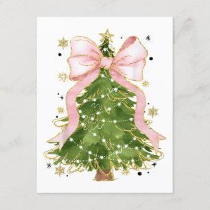 Carte D'accompagnement Coquette Bow Christmas Tree Vacances Fille tenue W