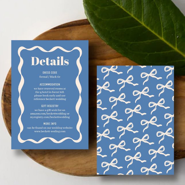 Carte D'accompagnement Coquette Bow Retro Mariage Détail (Créateur téléchargé)