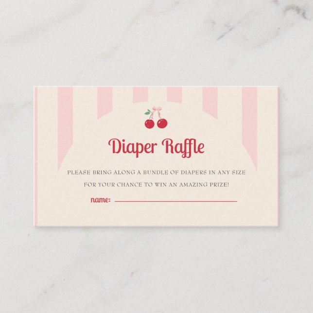 Carte D'accompagnement Coquette cerise sur le Baby shower supérieur Déche (Devant)