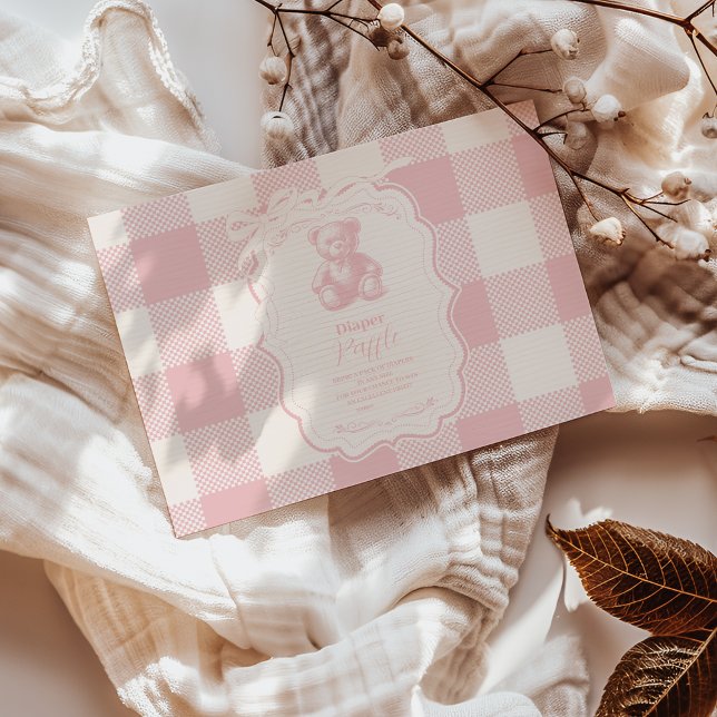 Carte D'accompagnement Coquette En vichy Français Teddy Diapper Raffle (Créateur téléchargé)