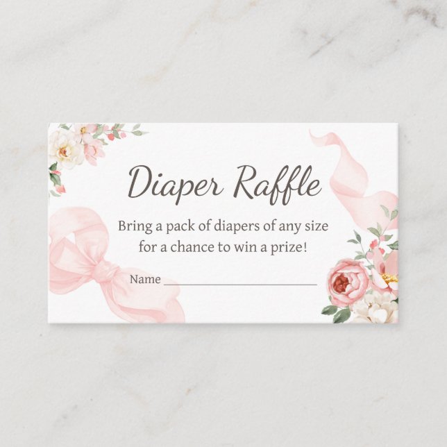 Carte D'accompagnement Coquette florale bébé en fleur Déchets Raffle (Devant)