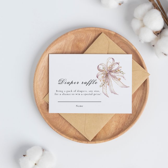 Carte D'accompagnement Coquette purple bow baby shower  (Créateur téléchargé)