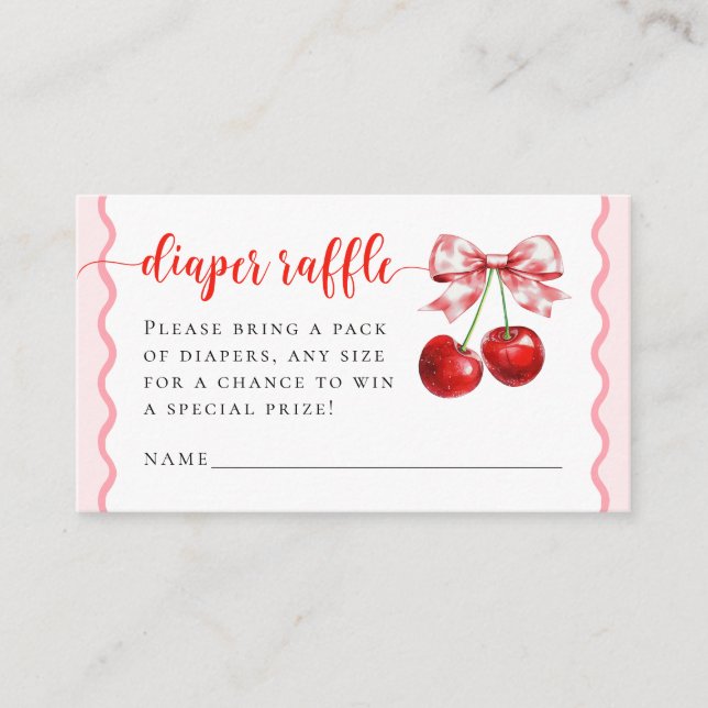 Carte D'accompagnement Coquette rose Baby shower de cerisier Raffin de co (Devant)