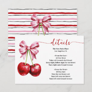 Carte D'accompagnement Coquette rose cerise Détails du Baby shower