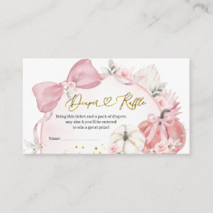 Carte D'accompagnement Coquette rose Citrouille Baby shower Déchets Raffl