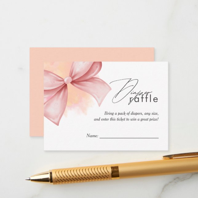 Carte D'accompagnement Coquette rose Moderne Baby shower élégant (Devant/Arrière en situation)