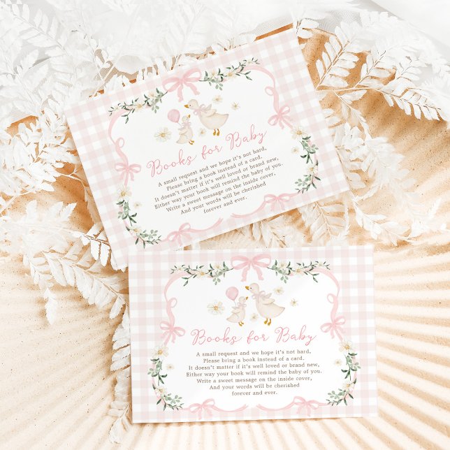 Carte D'accompagnement Coquette Silly Goose Pink Bow Livres pour Baby Gir (Créateur téléchargé)