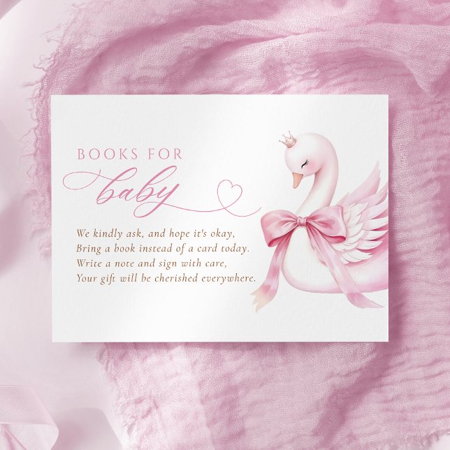 Carte D'accompagnement Coquette Swan Princess Books for Baby shower (Créateur téléchargé)