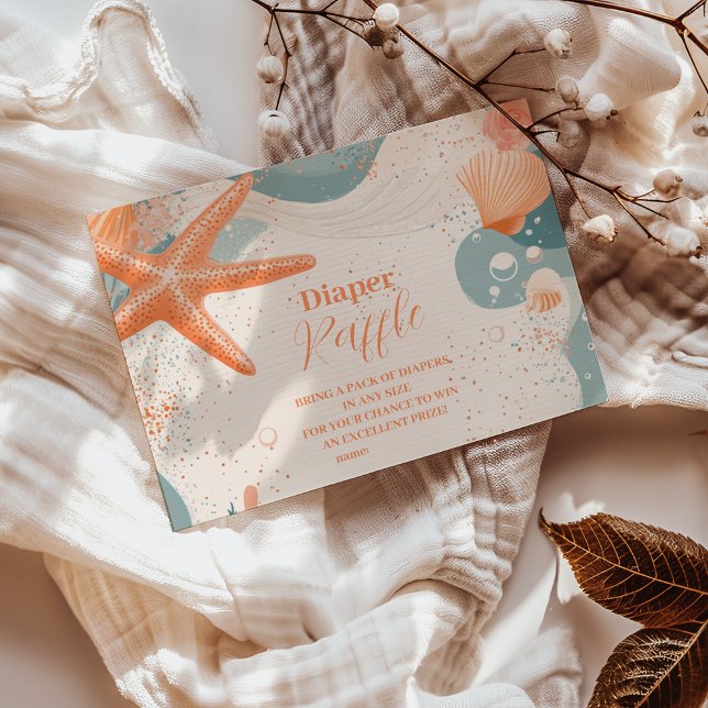 Carte D'accompagnement Coquillages De Plage Élégant Raffle Diapper (Créateur téléchargé)