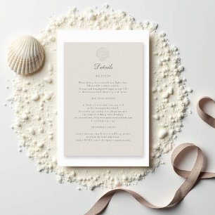 Carte D'accompagnement Coquille Côtière Nautique Détails Mariage Formel É