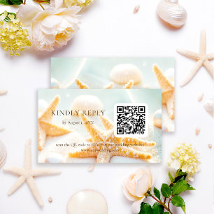 Carte D'accompagnement Coquilles d'étoiles de mer Plage de l'Océan Code Q
