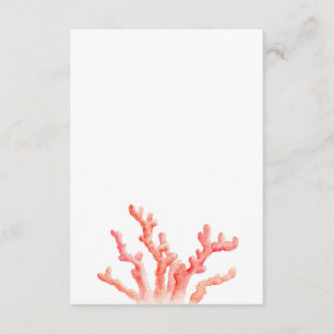 Carte D'accompagnement Corail aquarelle mariage un côté art