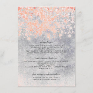 Carte D'accompagnement Coral et Grey Confetti Information Mariage