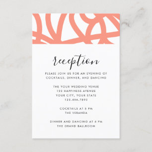 Carte D'accompagnement Coral Pop Moderne Minimaliste Abstrait Swirl