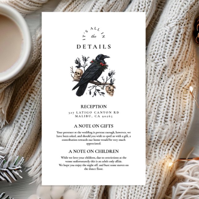 Carte D'accompagnement Corbeau gothique Mariage d'hiver (Créateur téléchargé)