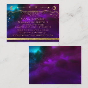 Carte D'accompagnement Cosmic Purple Turquoise Gold Sun Moon Hébergement