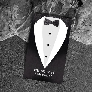 Carte D'accompagnement Costume et Cravate de proposition Groomsman