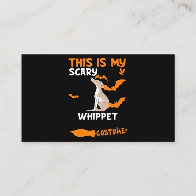 Carte D'accompagnement Costume whippet Halloween lazy effrayant chien (Devant)