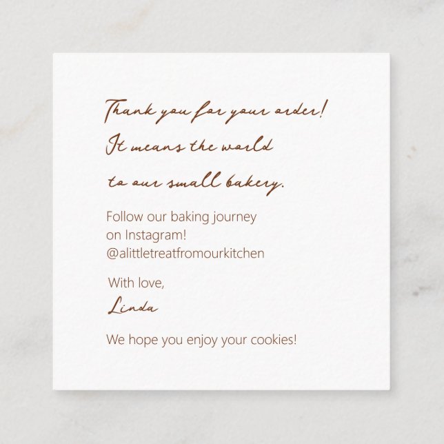 Carte D'accompagnement Cosy Cookie Delties (Dos)