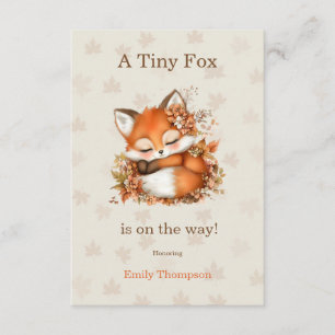 Carte D'accompagnement Cosy Renard d'automne Baby shower Cosy Woodland Pa