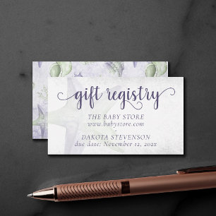 Carte D'accompagnement Côte Chic Registre nautique violet et vert
