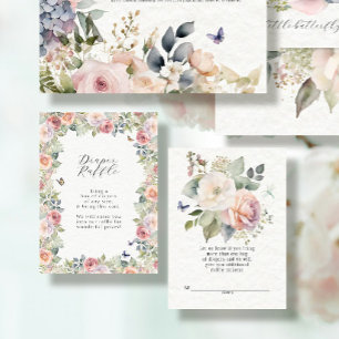 Carte D'accompagnement Cottage anglais Floral Baby Girl Raffle de couche