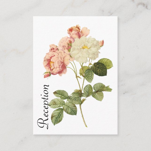 Carte D'accompagnement Cottage Chic Rose Mariage Enclôture (Devant)