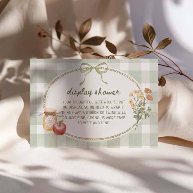 Carte D'accompagnement Cottage Green Bow Frame Display Douche (Créateur téléchargé)