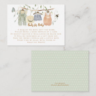 Carte D'accompagnement Cottagecore Garçon Clothesline Livre Monnaie Baby