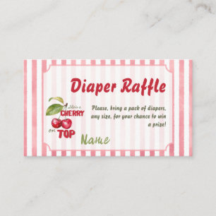 Carte D'accompagnement Couche Cherry on Top Rétro Rayure Rose Baby Shower
