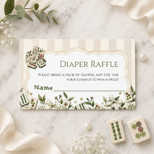 Carte D'accompagnement Couche de Baby Shower Mahjong Joueur Minuscule Cha