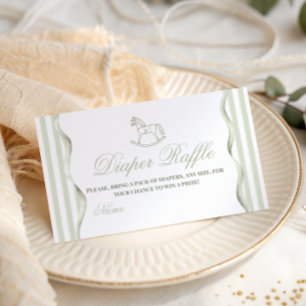 Carte D'accompagnement Couche de bébé à bascule Vintage Olive Baby Shower