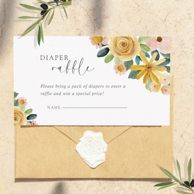 Carte D'accompagnement Couche Fleur Jaune Floral (Créateur téléchargé)