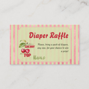 Carte D'accompagnement Couche vintage à rayures Cerise Jardin Baby Shower