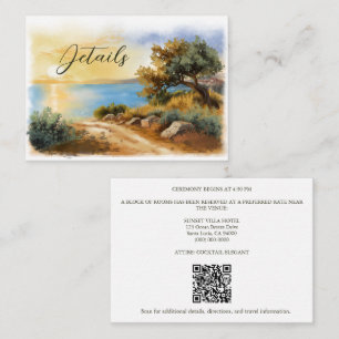 Carte D'accompagnement Coucher de soleil aquarelle sur la côte Méditerran