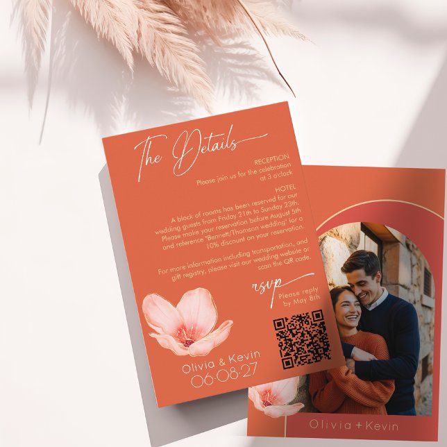 Carte D'accompagnement Coucher de soleil orange vif Verona arqué Détails  (Créateur téléchargé)