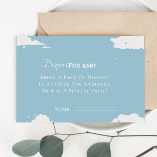 Carte D'accompagnement Couches minimalistes bleues pour baby shower bébé